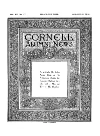 An Article Hy Mr. Ralph Adams Cram on His Preliminary Studies for Residence Halls at Cor- Nell, with a Map and Two of His Sketches