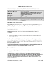 CEPF Final Project Completion Report