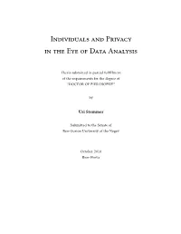 Individuals and Privacy in the Eye of Data Analysis