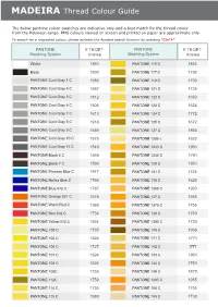 MADEIRA Thread Colour Guide