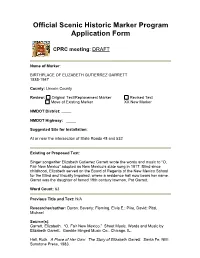 Official Scenic Historic Marker Program Application Form