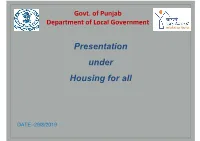 Presentation Under Housing for All