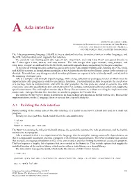 A Ada Interface