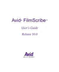 Avid Filmscribe User's Guide