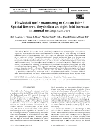 Hawksbill Turtle Monitoring in Cousin Island Special Reserve, Seychelles: an Eight-Fold Increase in Annual Nesting Numbers