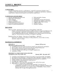 Janet Brown JAN 2019 Resume