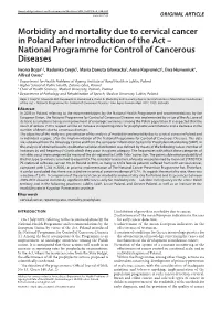 Morbidity and Mortality Due to Cervical Cancer in Poland After Introduction