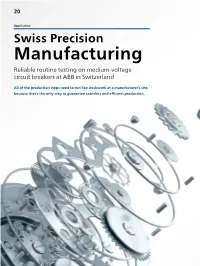 Reliable Routine Testing on Medium-Voltage Circuit Breakers at ABB in Switzerland