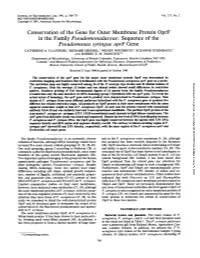 Sequence of the Pseudomonas Syringae Oprf Gene CATHERINE A