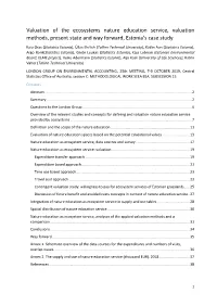 15A. Valuation of the Ecosystems Nature Education Service