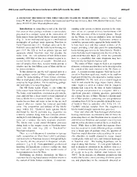 A GEOLOGIC RECORD of the FIRST BILLION YEARS of MARS HISTORY. John F. Mustard1 and James W. Head1 1Department of Earth, Environm
