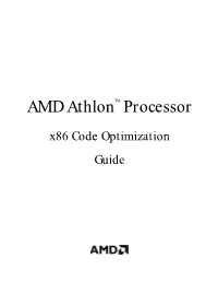 AMD Athlon™ Processor X86 Code Optimization Guide