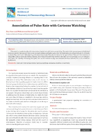 Association of Pulse Rate with Cartoons Watching
