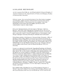 JACOB LASSNER BRIEF BIOGRAPHY Jacob Lassner Is the Phillip
