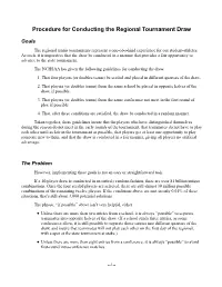 Procedure for Conducting the Regional Tournament Draw