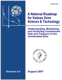 A National Roadmap for Vadose Zone Science & Technology