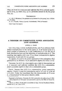 A Theorem on Commutative Power Associative Loop Algebras1