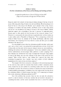 Ardua Et Astra: on the Calculation of the Dates of the Rising and Setting of Stars