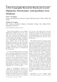 Diplopoda: Platydesmida: Andrognathidae) from Oklahoma Chris T