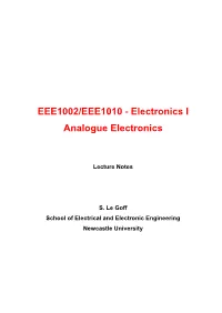 EEE1002 – EEE1010 Lecture Notes
