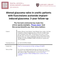 Induced Glaucoma: 3-Year Follow-Up