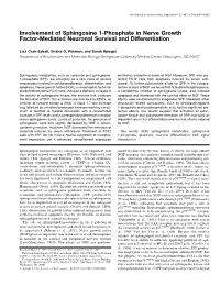 Involvement of Sphingosine 1-Phosphate in Nerve Growth Factor-Mediated Neuronal Survival and Differentiation