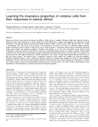 Learning the Invariance Properties of Complex Cells from Their Responses to Natural Stimuli