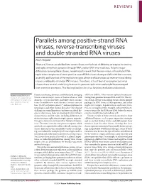 Parallels Among Positive-Strand RNA Viruses, Reverse-Transcribing Viruses and Double-Stranded RNA Viruses