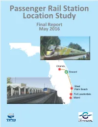 Passenger Rail Station Location Study Final Report May 2016