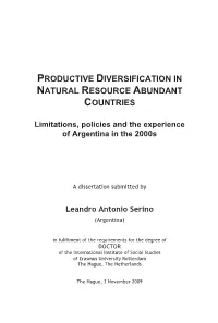 Productive Diversification in Natural Resource Abundant Countries