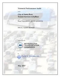 Santa Rosa Citybus Tracks Revenue and Expenditures It Is Necessary to Use a Proportion-Based Methodology to Meet the Requirements for NTD Reporting