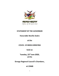 Surveilance and Targeted Testing Press Statement