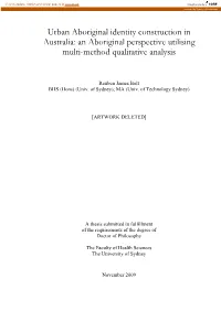Urban Aboriginal Identity Construction in Australia: an Aboriginal Perspective Utilising Multi-Method Qualitative Analysis