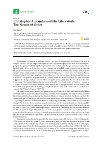 Christopher Alexander and His Life's Work: the Nature of Order