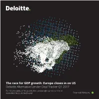 Deloitte Alternative Lender Deal Tracker – Q1 2017