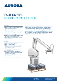 Fuji Ec-171 Robotic Palletizer
