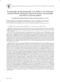 (Globigerina Limestone Formation): New Preliminary Data Based on Calcareous Plankton