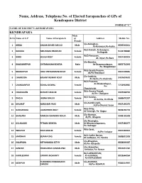 Name, Address, Telephone No. of Elected Sarapanches of Gps Of