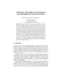 Chaffyscript: Vulnerability-Agnostic Defense of Javascript Exploits Via Memory Perturbation