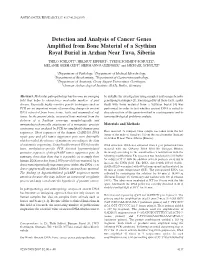 Detection and Analysis of Cancer Genes Amplified from Bone Material of a Scythian Royal Burial in Arzhan Near Tuva, Siberia