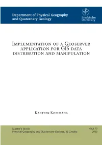 Implementation of a Geoserver Application for GIS Data Distribution and Manipulation