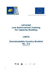 LET4CAP Law Enforcement Training for Capacity Building LIBYA