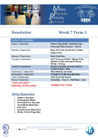 Newsletter Week 7 Term 3 Attachments
