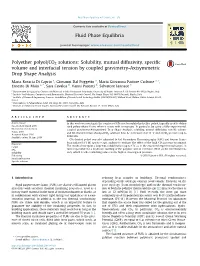 Polyether Polyol/CO2 Solutions: Solubility, Mutual Diffusivity, Specific
