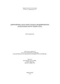 Supporting Non-Functional Requirements Elicitation with Templates