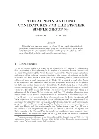 THE ALPERIN and UNO CONJECTURES for the FISCHER SIMPLE GROUP Fi22