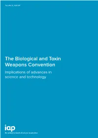 The Biological and Toxin Weapons Convention Implications of Advances in Science and Technology Acknowledgments
