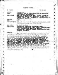 A Selected List of Educational Material Available from Commerce and Industry
