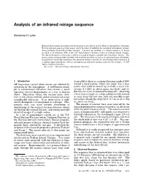 Analysis of an Infrared Mirage Sequence