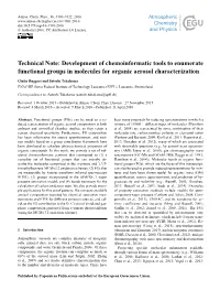 Development of Chemoinformatic Tools to Enumerate Functional Groups in Molecules for Organic Aerosol Characterization